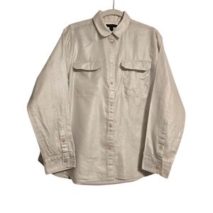 J. Crew 100% Cotton Champagne Shimmer Button Up Blouse